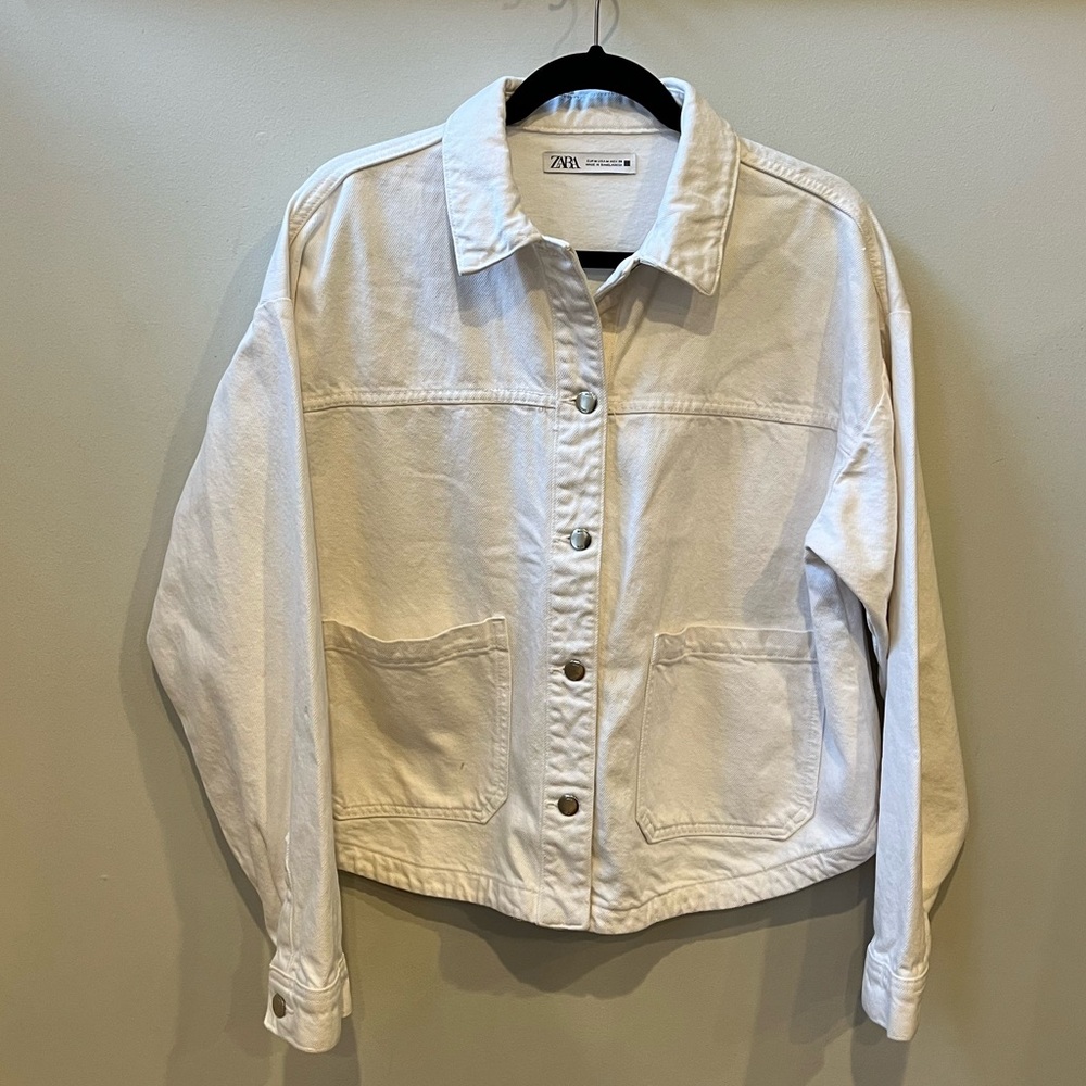 Zara Women's Cream Jean Jacket